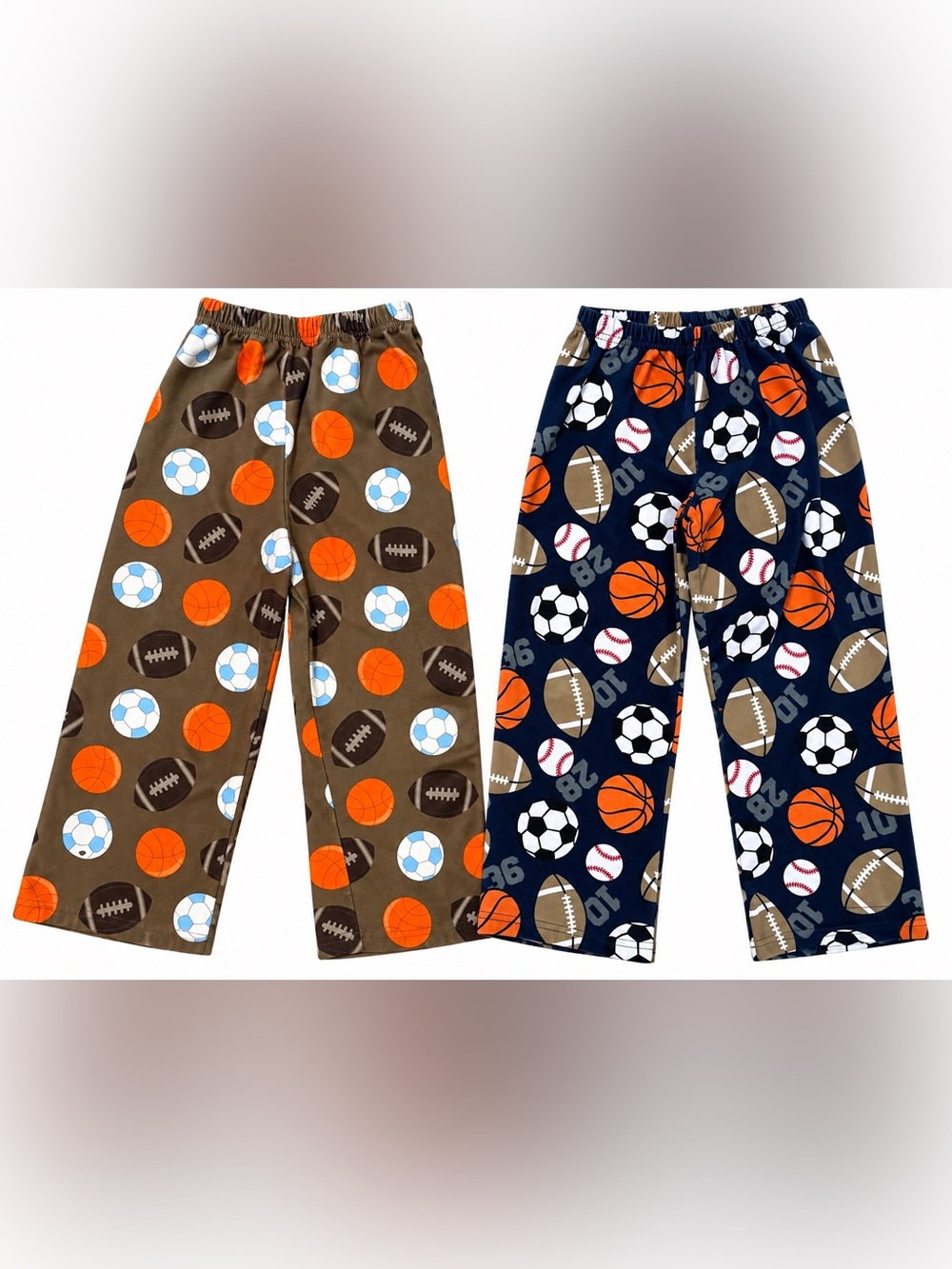 Carter’s Boys Size 5 Sports Fleece Pajama Pants 2-Pack Football Basketball